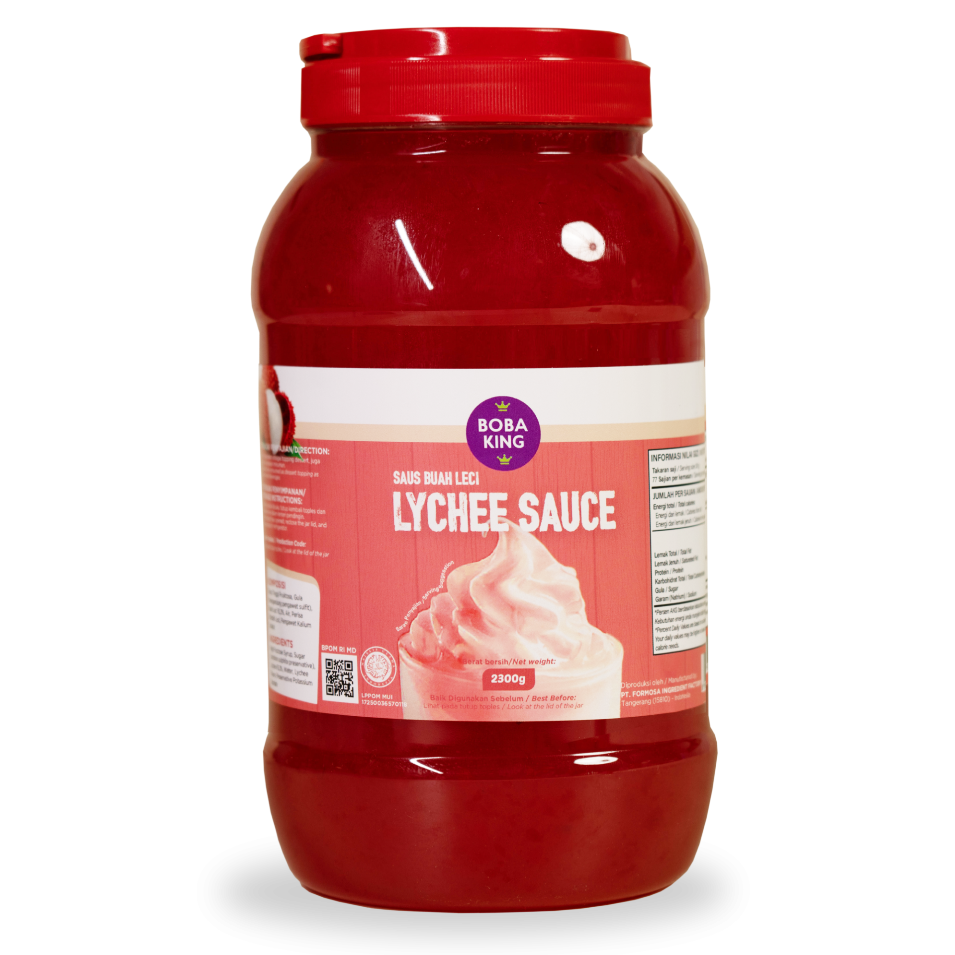 BOBA KING SAUCE LYCHEE 6 X 2.3 KG